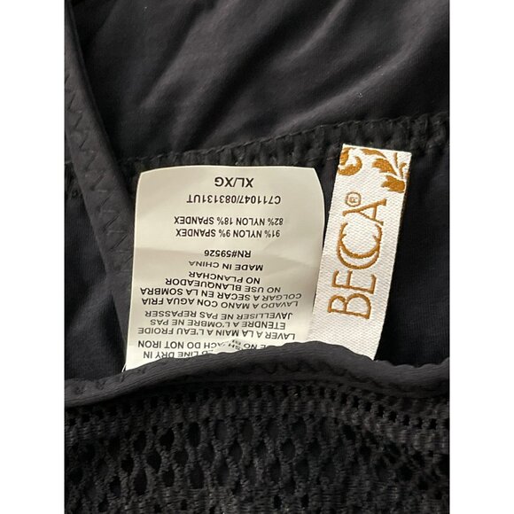Becca XL $128 Black Crochet One-Piece Swimsuit Bathing Suit NWT - Picture 9 of 12